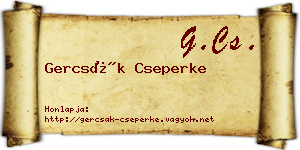Gercsák Cseperke névjegykártya